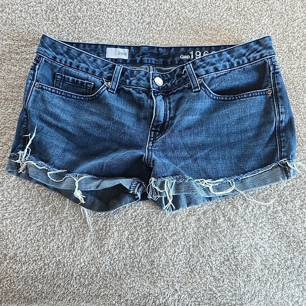 Gap 1969 Rolled Hem Cut-off Shorts Dark Wash Size 29/8 Festival‎ Y2K